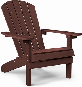 YEFU Plastic Adirondack Chairs Weather Resistant, Patio Chairs 5 Steps Easy Installation, Like Real Wood, Widely Used in Outdoor, Fire Pit, Deck, Lawn, Outside, Garden Chairs (Coffee)