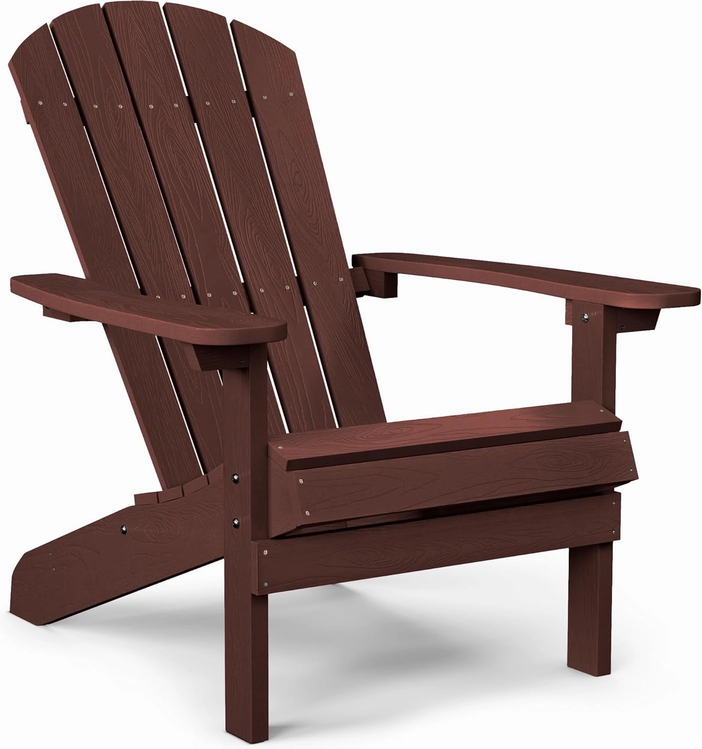 YEFU Plastic Adirondack Chairs Weather Resistant, Patio Chairs 5 Steps Easy Installation, Like Real Wood, Widely Used in Outdoor, Fire Pit, Deck, Lawn, Outside, Garden Chairs (Coffee)