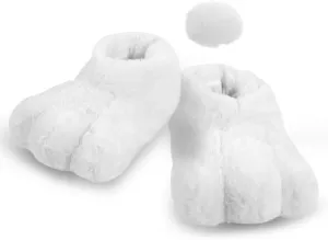 yeload Adults & Kids Rabbit Slippers, Unisex White Bunny Feet Shoes for Easter, Costume Party, Cosplay, Stage Performances