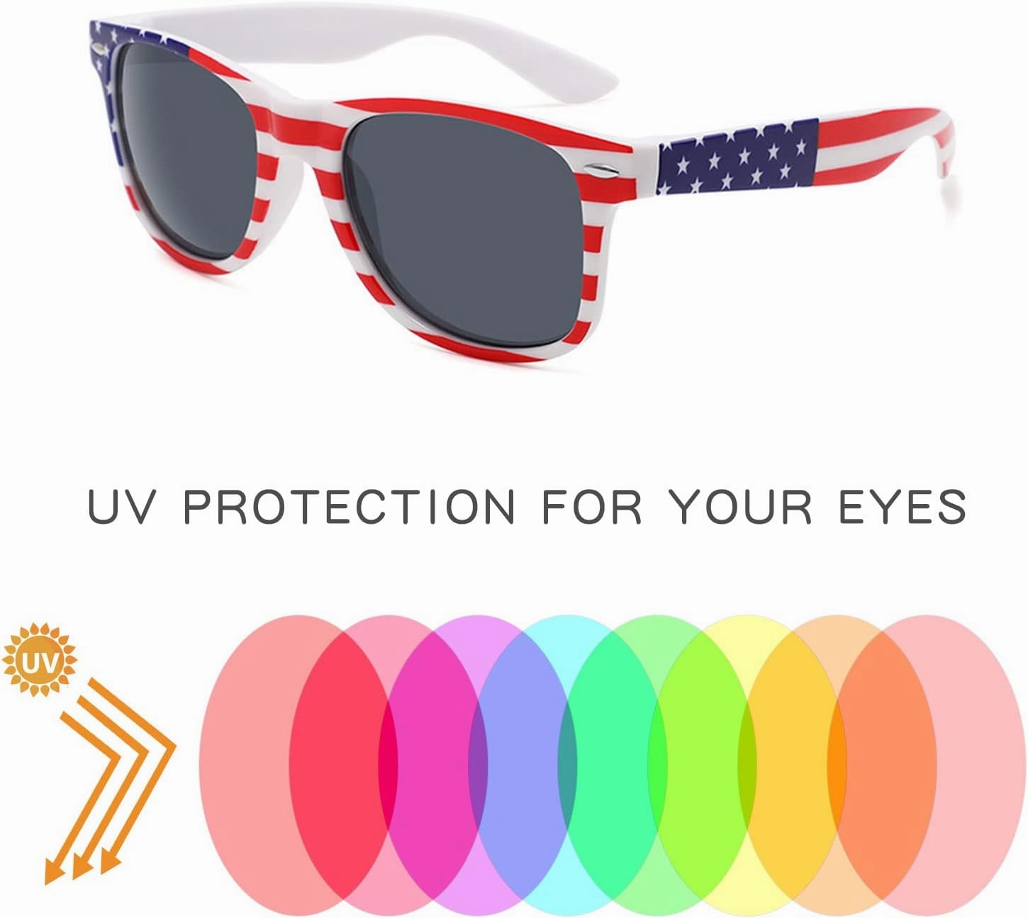 YQVIE Bulk American Flag Sunglasses Retro 90s Style Sunglasses for Men Women Independence Day Party Supplies UV400 Protection