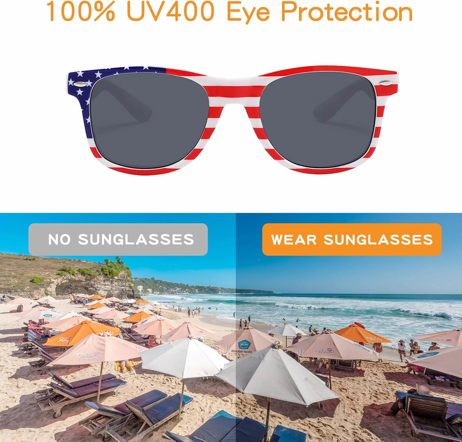 YQVIE Bulk American Flag Sunglasses Retro 90s Style Sunglasses for Men Women Independence Day Party Supplies UV400 Protection