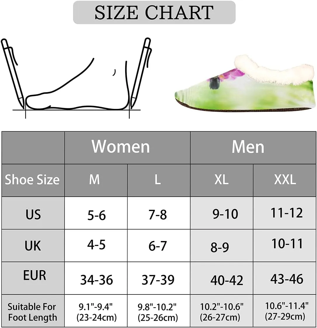Yzrwebo Japanese Zen Slippers for Women Men Stone Bamboo Orchid Indoor Non-Slip Slippers Socks Warm Comfy Soft House Slippers Bedroom Fuzzy Plush Lined House Shoes