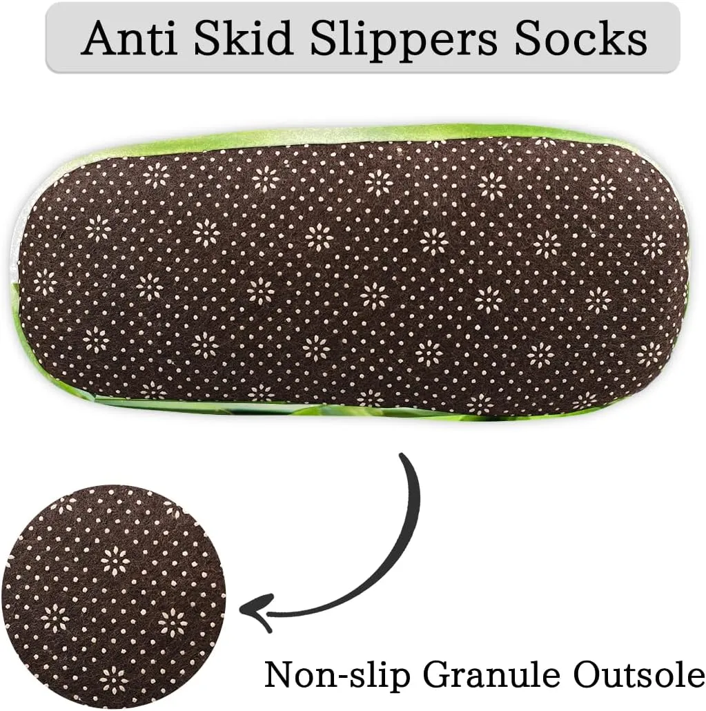 Yzrwebo Japanese Zen Slippers for Women Men Stone Bamboo Orchid Indoor Non-Slip Slippers Socks Warm Comfy Soft House Slippers Bedroom Fuzzy Plush Lined House Shoes