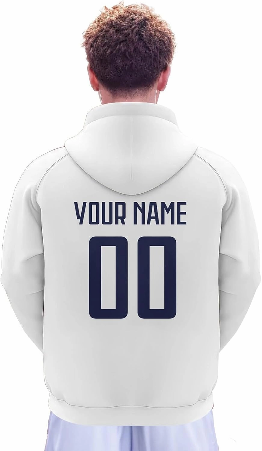 Zaanga Custom Soccer Hoodie Sweatshirt Pullover Personalized Name and Number Sports Fan Gifts for Men Women Youth