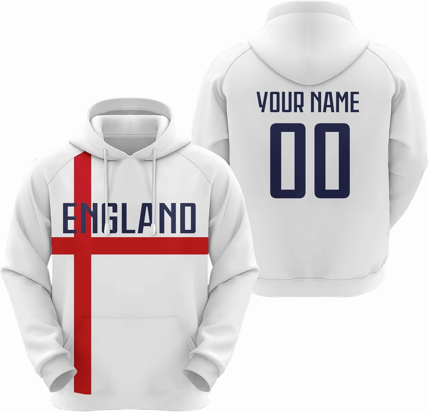 Zaanga Custom Soccer Hoodie Sweatshirt Pullover Personalized Name and Number Sports Fan Gifts for Men Women Youth