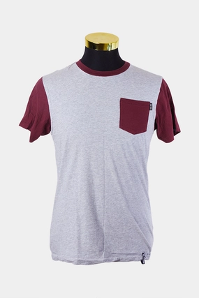 Zoo York Grey and Maroon Pocket T Shirt
