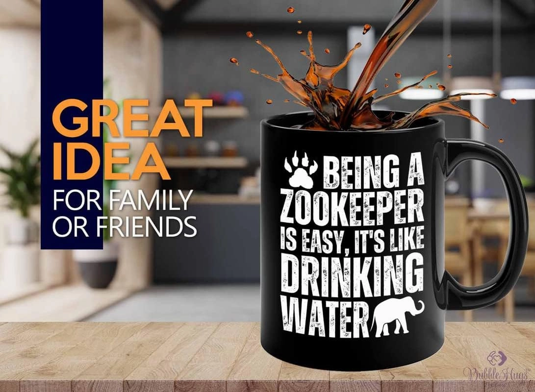Zookeeper Coffee Mug 11oz Black - Drinking Water - Zoologist Zoological Monkey Explorer Zoology Park Jungle Reptile Zoo Crew Worker