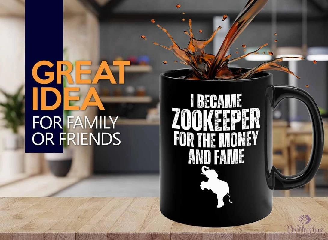 Zookeeper Coffee Mug 11oz Black - Money And Fame - Zoologist Zoological Monkey Explorer Zoology Park Jungle Reptile Zoo Crew Worker