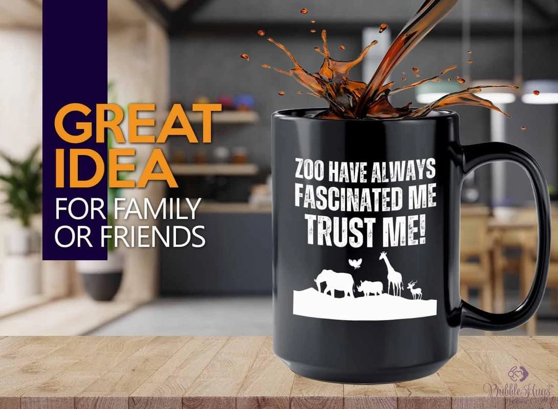 Zookeeper Coffee Mug 15oz Black - Always Fascinated Me - Zoologist Zoological Monkey Explorer Zoology Park Jungle Reptile Zoo Crew Worker