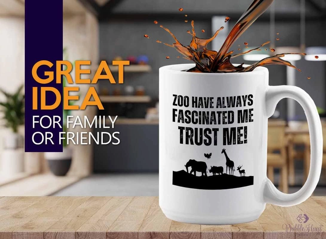 Zookeeper Coffee Mug 15oz White - Always Fascinated Me - Zoologist Zoological Monkey Explorer Zoology Park Jungle Reptile Zoo Crew Worker