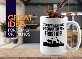 Zookeeper Coffee Mug 15oz White - Always Fascinated Me - Zoologist Zoological Monkey Explorer Zoology Park Jungle Reptile Zoo Crew Worker