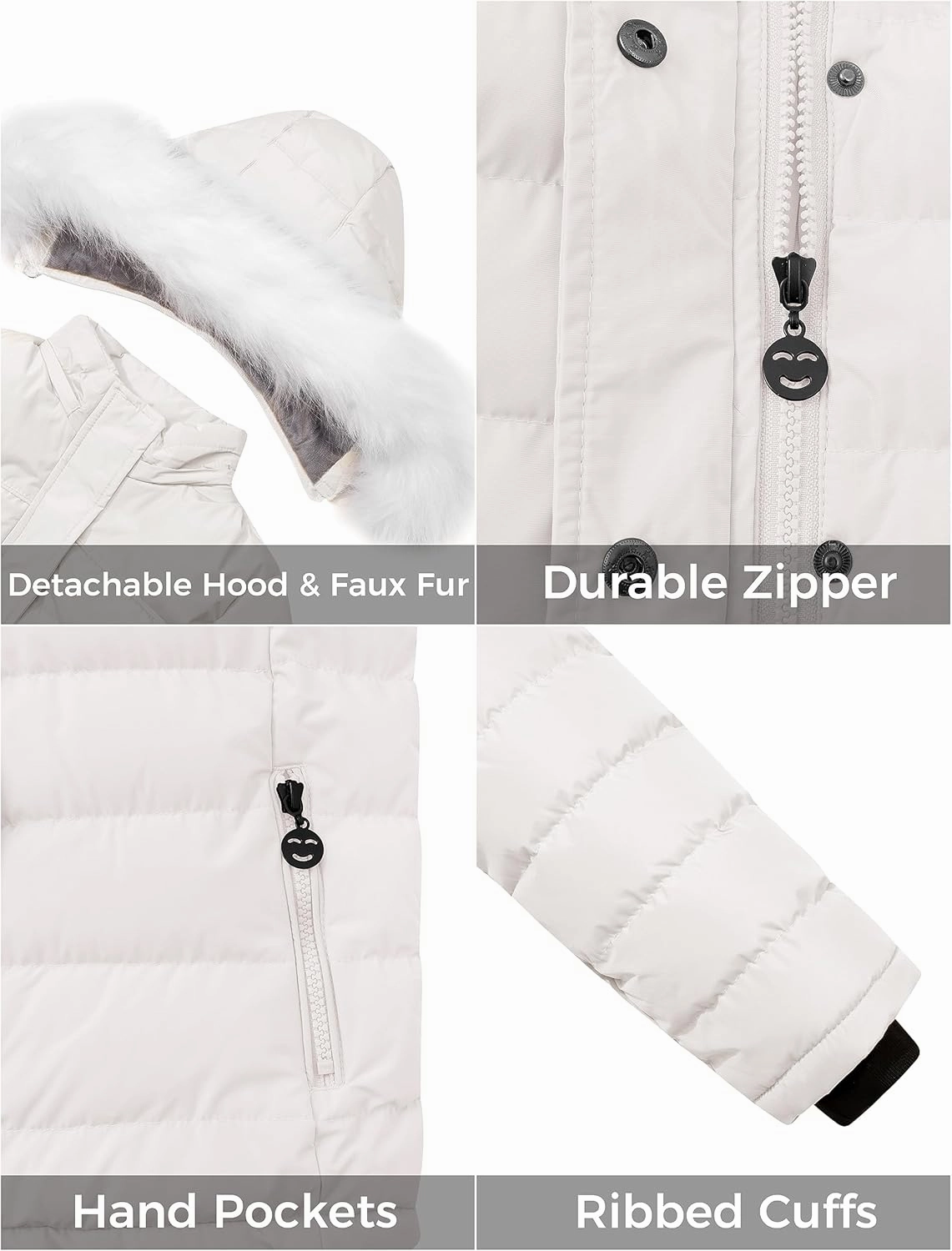 ZSHOW Girls' Puffer Jacket Soft Fleece Lined Warm Hooded Winter Coat