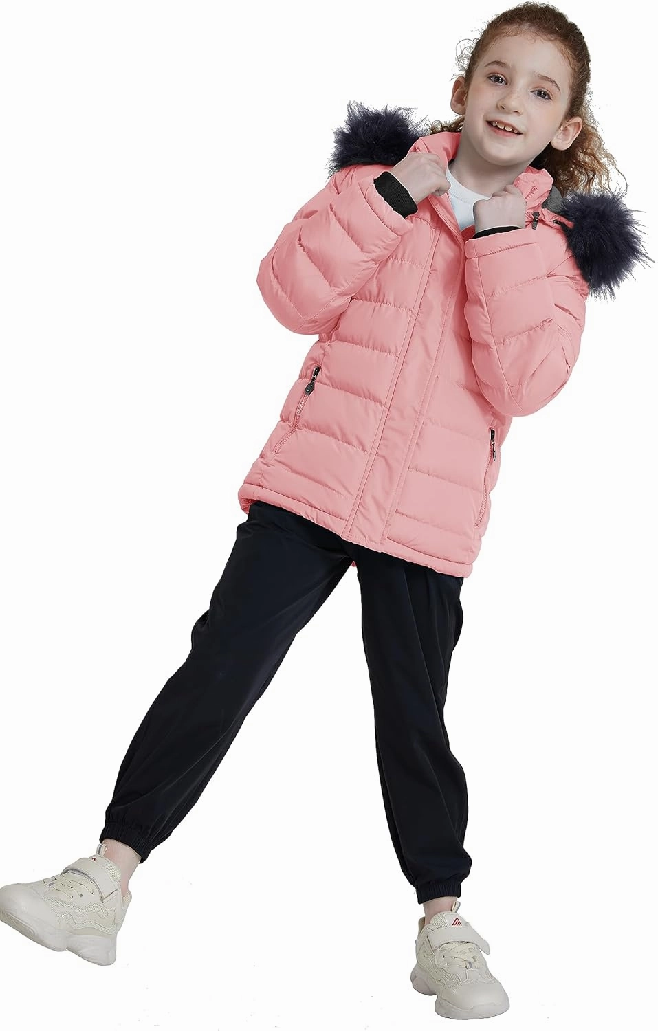 ZSHOW Girls' Puffer Jacket Soft Fleece Lined Warm Hooded Winter Coat