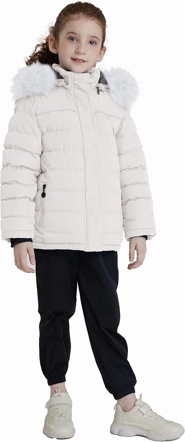 ZSHOW Girls' Puffer Jacket Soft Fleece Lined Warm Hooded Winter Coat