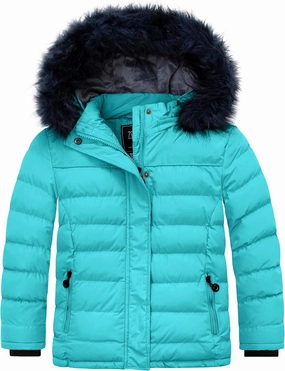 ZSHOW Girls' Puffer Jacket Soft Fleece Lined Warm Hooded Winter Coat