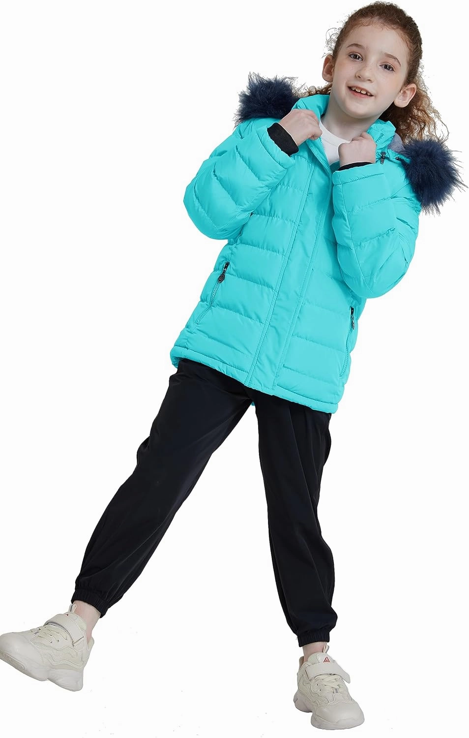 ZSHOW Girls' Puffer Jacket Soft Fleece Lined Warm Hooded Winter Coat